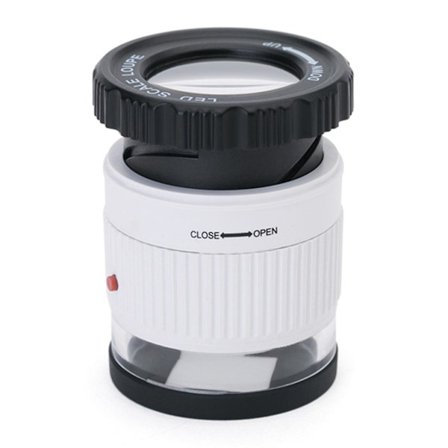 Bärbar Förstoringsglas Led Skala Lupp 30x Justerbar Förstoring Förstoringsglas Cylinder Typ Spegel Läspegel Förstoringsglas vit