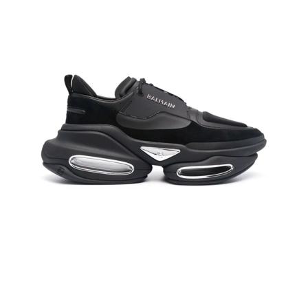 Balmain B Bold Low-Suede;Puffy Neoprene Sneakers , Zwart , Heren , Maat: 43 EU