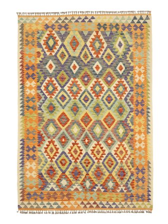 Hand Woven Kilim Afghan Old Style Rug 200X297 Brown/Orange