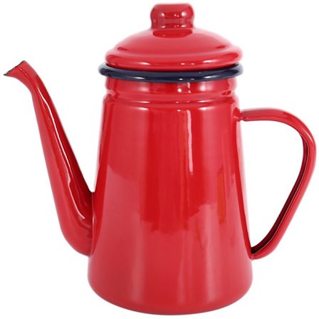 1,1 litran premium-emalipannu, kaada yli barista-maidonjauhekannu, teekannu kaasuliedelle ja induktioliedelle, punainen