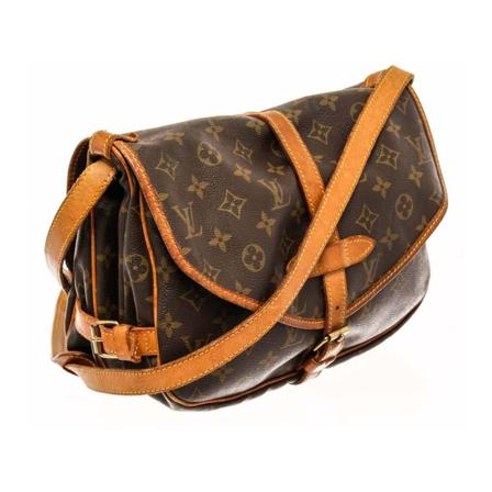 Louis Vuitton Vintage Pre-owned Louis Vuitton Brown Monogram Saumur 30 Crossbody Tas , Bruin , Dames , Maat: ONE Size Vintage Tassen