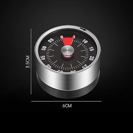 Timer Mekanisk Timer Rostfritt Stål Larmklocka Visuell Timer Med Hög Larm Magnetisk