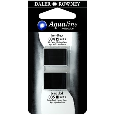Aquafine Aquarelle Half-pan Duo Ivory Black/Lamp Black