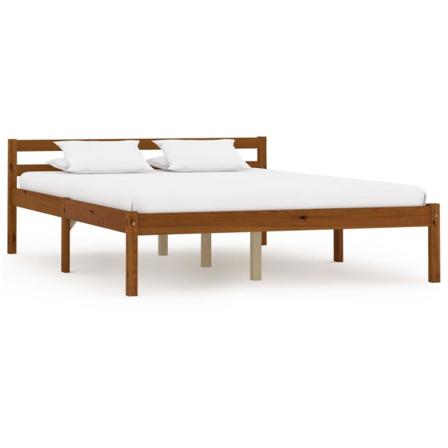 Vidaxl Sängram Med 4 Lådor Honungsbrun Massiv Furu 140x200 Cm Brun