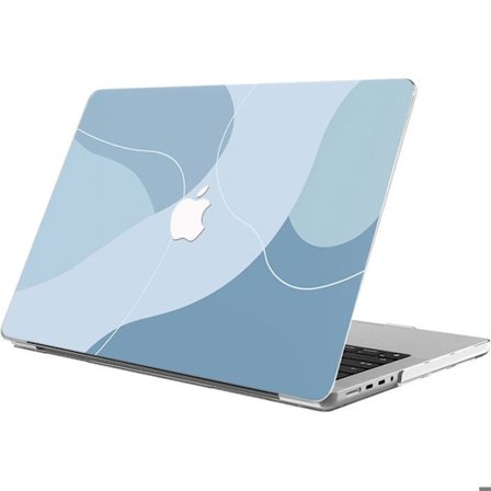 Skal för MacBook Air 13" - BOOLING - M4 M3 M2 - Antislip - Fluid Blå Mönster - Hård PC