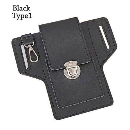 Läder midjeväska Telefonficka SVART TYP 1 - high quality