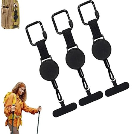 1–5-pakning uttrekkbar tyverisikker telefonstropp, lett justerbar telefonholder for utendørs bruk