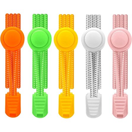 5 par elastiske skolisser for barn og voksne - ingen knyting av skolisser L