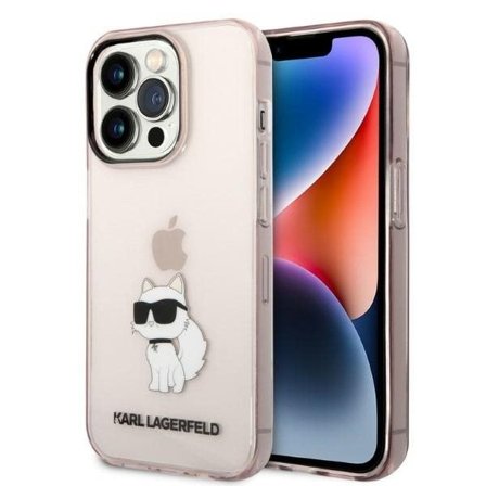 Karl Lagerfeld Ikonik Choupette-etui til iPhone 14 Pro Max - pink