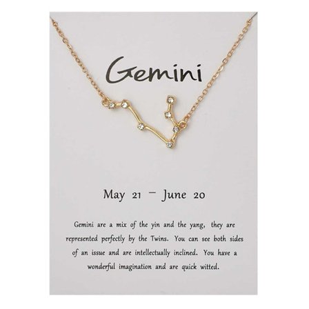 Zodiac Sign -kaulakoru kaksoset Kaksoset lahjakaulakoru kulta