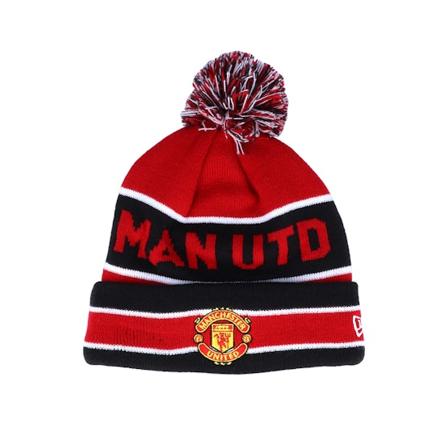 New Era - Manchester United Jake Knit Red/Black Pom Pom Red Beanie - Football @ Hatstore