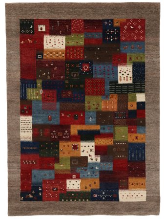 Gabbeh Loribaft Teppe 174X243 Svart/Brun Ull, India