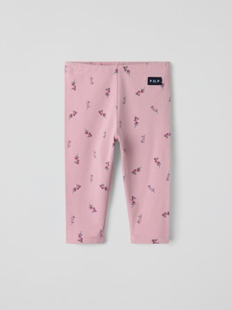 Polarn O. Pyret - PLAY leggings floral baby - 80 - Childrenswear - pink