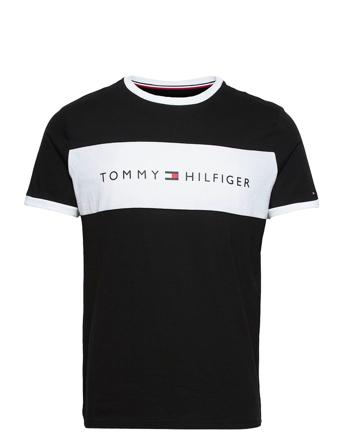 Cn Ss Tee Logo Flag Underwear Night & Loungewear Pyjama Tops Svart Tommy Hilfiger