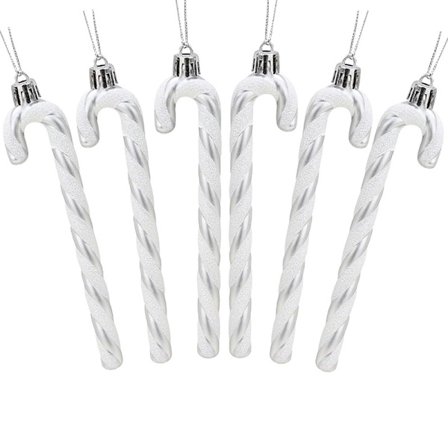 Julgransprydnader i form av polkagrisar (6-pack) - Festliga juldekorationer