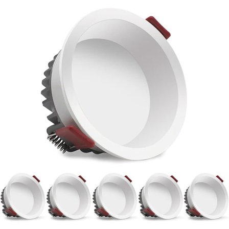 LED Innfelt Spotlight, 8W Spotlight, Varmhvit 3000K, 220-240V, 75mm Hull, IP44 Vanntett, Premium Anti-Blending Innfelt Downlight (Hvit)