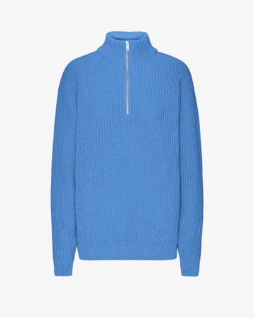 Merino Quarter Zip - Pacific Blue