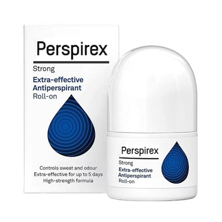 Perspirex Antiperspirant Roll-On 20ml, Starkt Svettskydd Deodorant, Blå, 5st