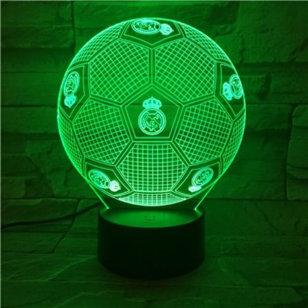 Real Madrid CF USB 3D Anime Natlampe Atmosfærisk LED Bordlampe Julegaver til fodboldfans Dekorativ lampe til børneværelset