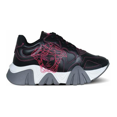 Versace Medusa Head Leather Sneakers Sort, Dame, Størrelse: 38 EU