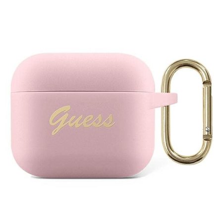 Guess GUA3SSSI AirPods 3-deksel rosa/rosa Silikon Vintage Script