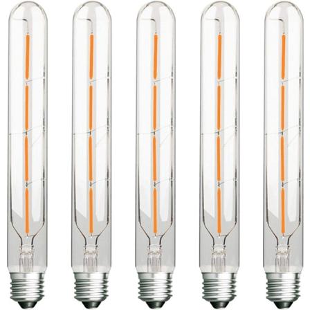 CDQ 5-pakning med lange rørpærer, Edison LED-tråd, 6W varmhvit