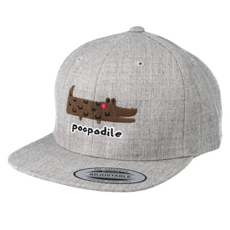 Kiddo Cap - Gris Casquette - Kids Poopodile Heather Grey Snapback @ Hatstore
