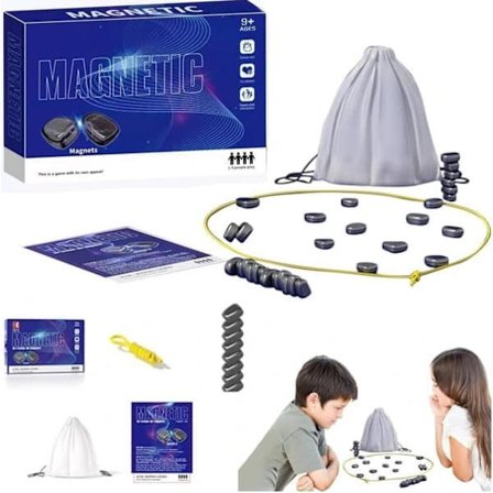 Magnetic Skill Game - Magnet Stones, Party Game for Family or Friends, For 1 to 4 Players, IQ Game