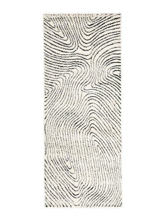 Loper 80X200 Chaima Vloerkleed - Crème Wit/Zwart