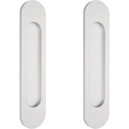 2 x 15cm Sølv Oval Skyvedørhåndtak Selvklebende, Aluminium
