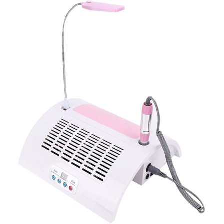 5-i-1 neglestøvsamler med boremaskine, multifunktionel elektrisk negleboremaskine med støvudsugning, vakuum LED bordlampe, håndhvilepude