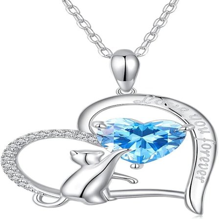 Enhörningshalsband Forever Love Hjärta Tass Katt Sengångare Koala Halsband För Kvinnor Flicka Silverpläterat Med Färgglatt Cz Hjärthänge