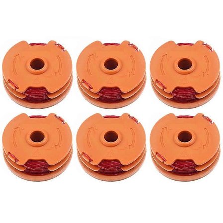 6 st Grästrimmer Nylon Trådspolar för Worx Gräsklippare Spolar WA0007