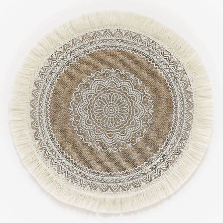 Pyöreä kirjonta/pitsi pöytäaluslautanen pohjoismainen tyyli liukumaton aluslautanen lämmöneristys huonekalujen koriste matto kahvikupin aluslautat