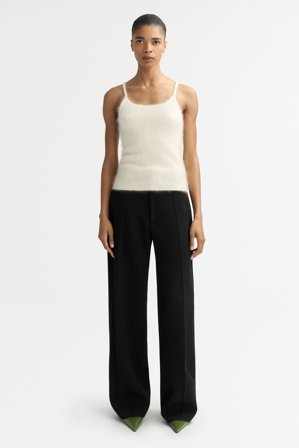 Soft Goat - Brushed Singlet - Women cashmere sweater - M - Feather White