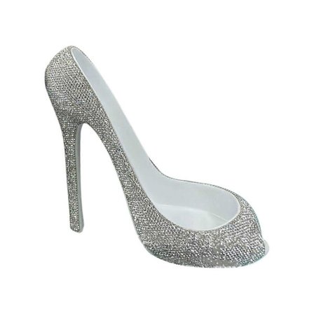 Tyylikäs strassikorkokenkä viinipulloteline - Kengän muotoinen viinipulloteline, ihanteellinen baarisisustukseen ja viinille