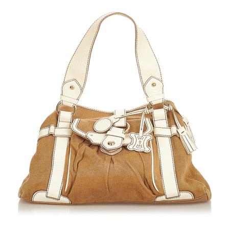 Celine Vintage, Pre-owned Canvas Handbag Bruin, Dames, Maat:ONE Size