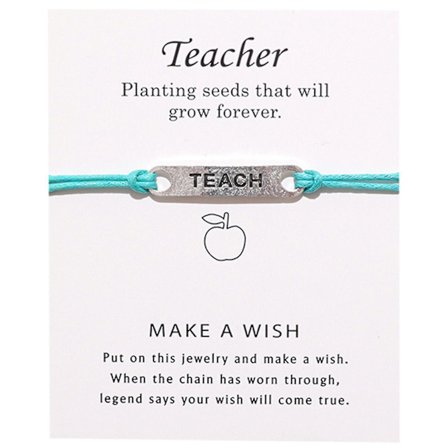 Armband Present till Lärare Legering Brev Hänge Smycke Vax Rem Armband Smycken