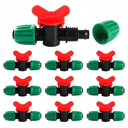 10 stk. 16 mm vandingsventil, vandingsrørventil, låseventiler til drypvandingssystem, til 16 mm slange