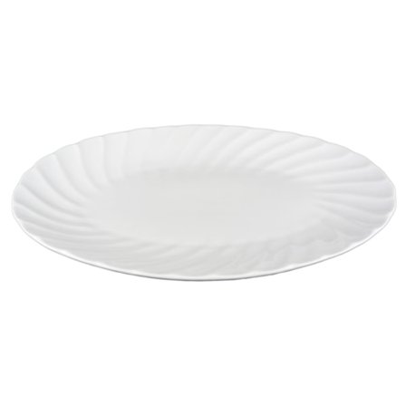 Stor porcelænstallerken med bølget kant - 4 stk.