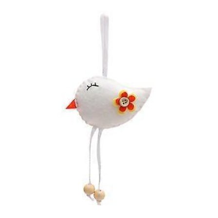 Stof Fugl Påske Dekoration Vægophæng Påske Kreative Arrangement Fugle Ornament 2 stk White