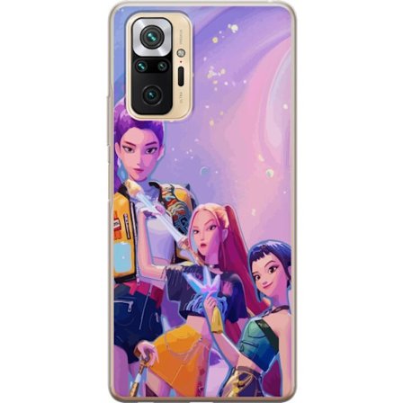 Kompatibelt Mobildeksel til Xiaomi Redmi Note 10 Pro Futuristiske popdamer i neonfarger med magiske detaljer mot en drømmeaktig galaksebakgrunn