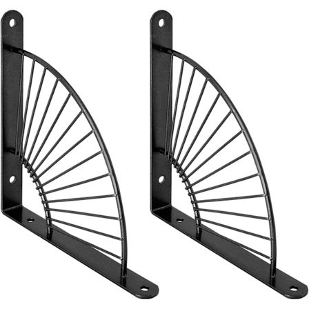 2-pack guldhylla konsoler väggmonterade tunga metall flytande hylla konsol med skruvar för kök badrum (svart) 8"