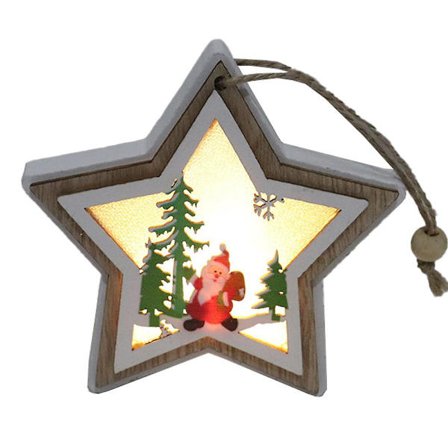 Julljus hängande prydnadsföremål Xmas ljusa trädekorationer, festfavorit dekorationer (Pentagram modell)