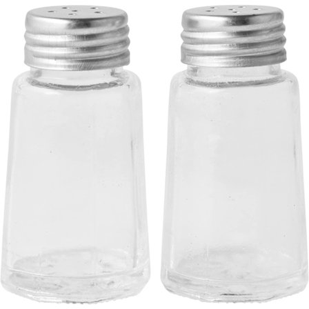 Salt- og pepperbøsse sett – Sett med 2 salt- og pepperbøsser, BPA-fri sodaglass, tradisjonell kaféstil, skrukork, for krydder, smakstilsetning, 