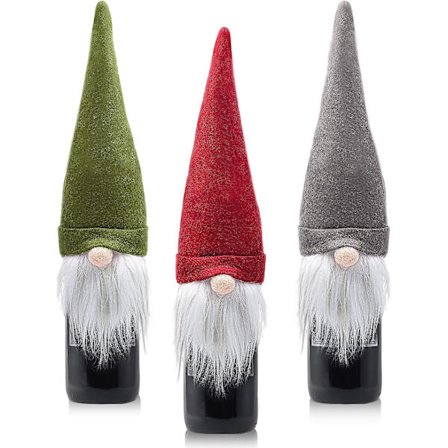 Juleflaskedekorasjon, Pakke med 6 Julenisser Vinflaskeovertrekk, Jule Vinflaskeovertrekk