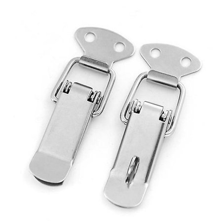 12 stk. panserlås, spaklås, fjærlås, vippebryter fjærlås med krok rustfritt stål fjærlås for skap, boks, skuff, skap