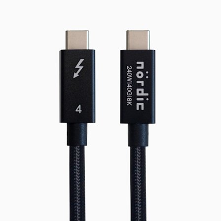 NÖRDIC 3m Thunderbolt 4 USB-C kaapeli 40Gbps 240W lataus 8K video yhteensopiva USB 4 ja Thunderbolt 3 kanssa