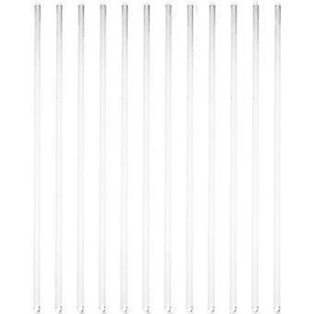 12 stk. Gjennomsiktig Glassstav Solid Glassrører Rørestav for Laboratorium
