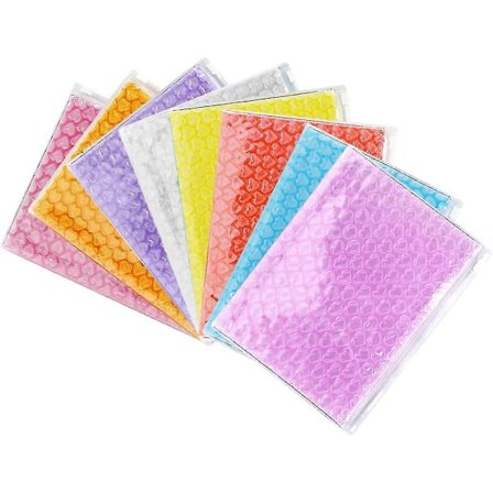 Genomskinliga bubbelpåsar med dragkedja, vadderade skyddspåsar för post och förpackning (8-pack)